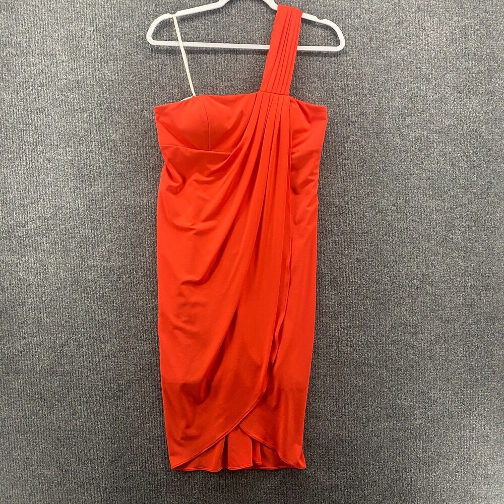 Boston Proper Dress Womens 6 Orange One Shoulder Formal Ladies Cocktail Evening